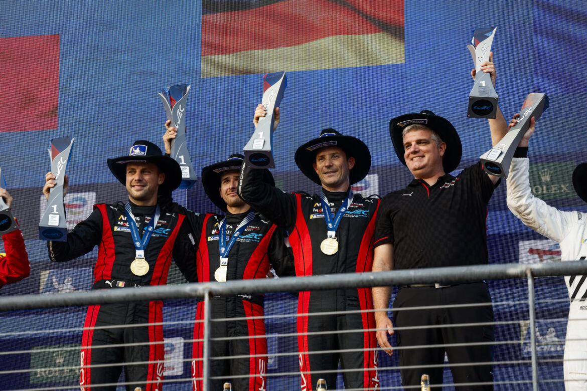 Estre, Vanthoor a Campbell zvítězili v deštivém závodě Lone Star Le Mans